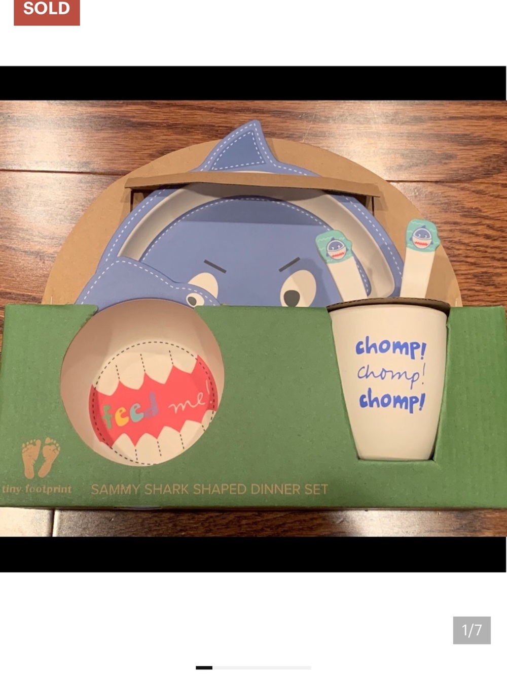 Sammy Shark Kids Dinnerware Set - Blue Playful Shark Mealtime Set